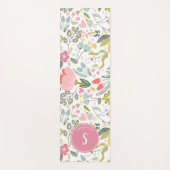 Monogram pastel girly bloemig kleurrijk patroon yogamat (Voorkant)