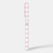 Monogram | Pastel Pink Girly Gingham Plaid Checker Case-Mate iPhone Case (Achterkant / Links)