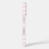 Monogram | Pastel Pink Girly Gingham Plaid Checker Case-Mate iPhone Case (Achterkant / Rechts)