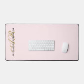 Monogram Pastel Pink Gold Black Minimalist Stylish (Clavier et souris)