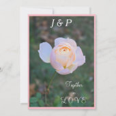 Monogram Pastel Pink Rose Love Kaart (Achterkant)