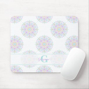 Monogram Pastel Rainbow Sundae Polka Dot Mandala Muismat