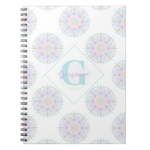Monogram Pastel Rainbow Sundae Polka Dot Mandala Notitieboek