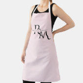 Monogram Pastel Roze Gepersonaliseerd Schort (Insitu)