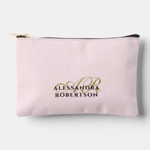 Monogram Pastel Roze Goud Zwart Minimalistisch Een Etui