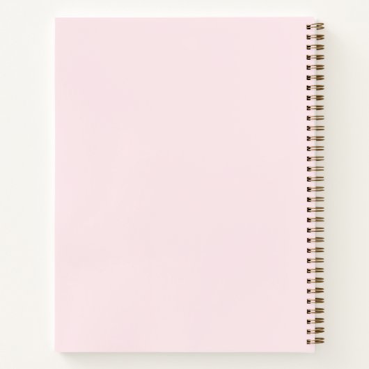 Monogram Pastel Roze Goud Zwart Minimalistisch Ele Notitieboek (Achterkant)