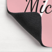 Monogram Pastel Roze & Wit voeg Jouw naam toe Muismat (Hoek)