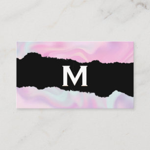 Monogram Pastel Vloeibare Achtergrond Gescheu Visitekaartje