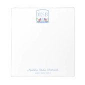 Monogram Patriottisch Rood Wit en Blauwe Dame Notitieblok (Voorkant)