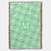 Monogram patroon groene cirkels deken (Voorkant Verticaal)