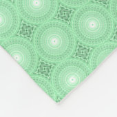 Monogram patroon groene cirkels fleece deken (Hoek)