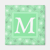 Monogram patroon groene cirkels magneet (Voorkant)