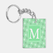 Monogram patroon groene cirkels sleutelhanger (Voorkant Links)