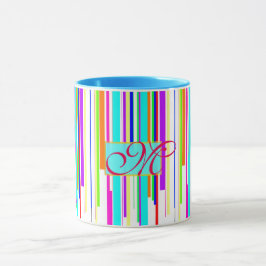 Monogram patroon met cellofaankleuringen mok