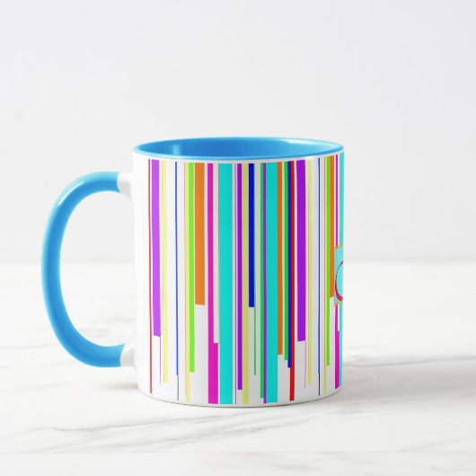 Monogram patroon met cellofaankleuringen mok (Links)