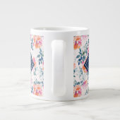 Monogram | Patroon met geschilde Rozen Extra Grote Beker (Achterkant)