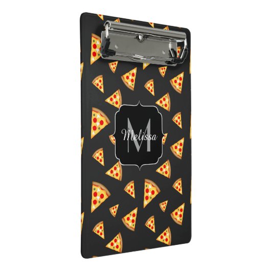 Monogram patroon pizza's mini klembord (Schuin)