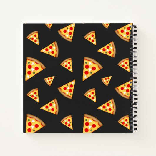 Monogram patroon pizza's notitieboek (Achterkant)
