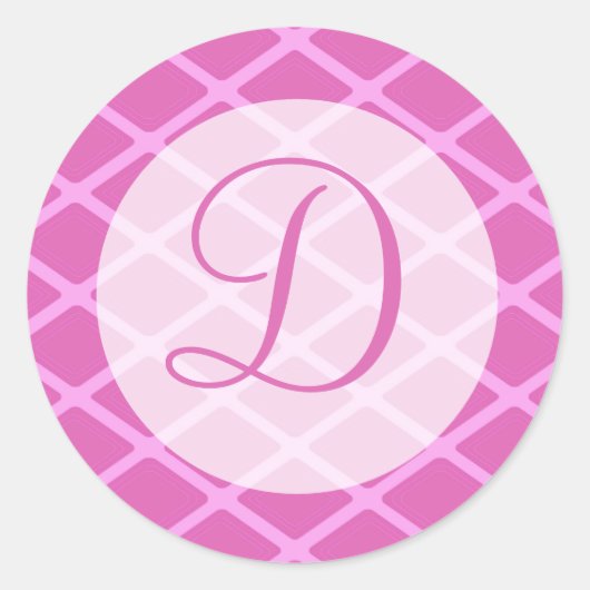 monogram patroon ronde sticker (Voorkant)
