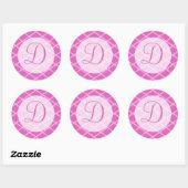 monogram patroon ronde sticker (Vel)