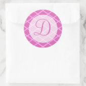 monogram patroon ronde sticker (Tas)