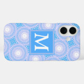 Monogram patroon van elektrische blauwe cirkels Case-Mate iPhone case (Achterkant (horizontaal))