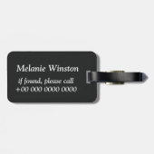 Monogram patroon van koolcirkels bagagelabel (Achterkant horizontaal)