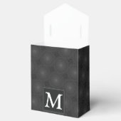 Monogram patroon van koolcirkels bedankdoosjes (Geopend)