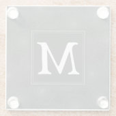 Monogram patroon van koolcirkels glazen onderzetter (Achterkant)