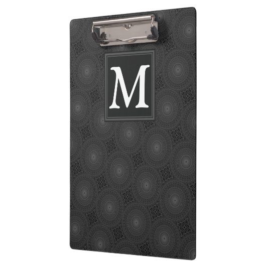 Monogram patroon van koolcirkels klembord (Links)