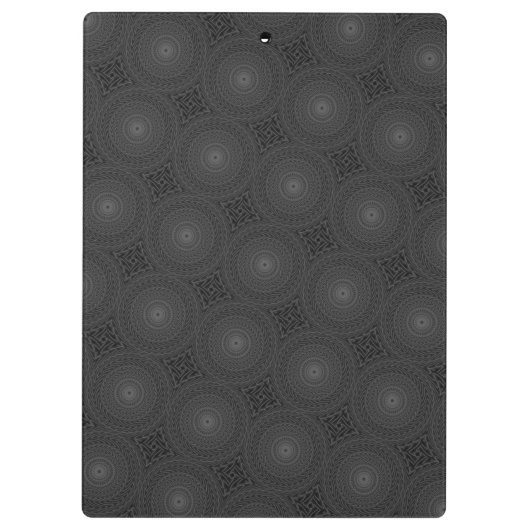 Monogram patroon van koolcirkels klembord (Achterkant)