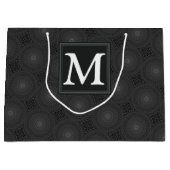 Monogram patroon van koolcirkels large cadeauzakje (Voorkant)