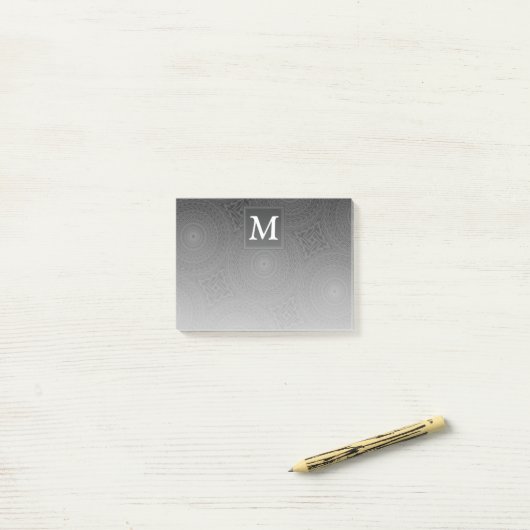 Monogram patroon van koolcirkels post-it® notes (Op bureau)