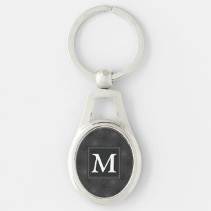 Monogram patroon van koolcirkels sleutelhanger