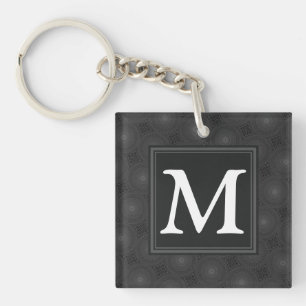 Monogram patroon van koolcirkels sleutelhanger