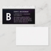 Monogram/Patroon verdrievoudigt Paarse textuur Visitekaartje (Voorkant / Achterkant)