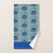 Monogram Pauw Turkoois Blauw en Wit Monogram Bad Handdoek (Handdoek)