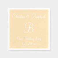 Monogram Peach Classy Colour Coordinated Napkins