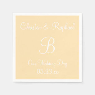 Monogram Peach Classy Colour Coordinated Napkins Servet