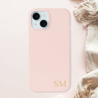 Monogram Peach Gold Minimalist Initialen