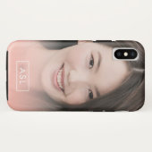 Monogram Peach Overlay Enkelvoudige foto Case-Mate iPhone Case (Achterkant (horizontaal))