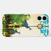 Monogram  Peacock Chandelier Damask iPhone Case-Mate iPhone Case (Achterkant (horizontaal))