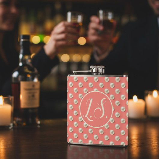 Monogram Pearl Accent Coral  Heupfles