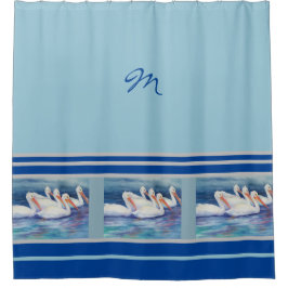 Monogram Pelican Shower Curtain Douchegordijn