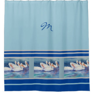 Monogram Pelican Shower Curtain Douchegordijn