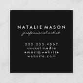 Monogram penseel voor Waterverf Vierkante Visitekaartje (Achterkant)