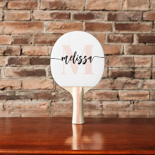 Monogram penseelkalligrafie Blush Ping Pong Pa Tafeltennisbatje