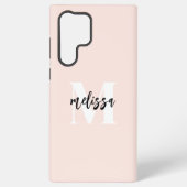 Monogram penseelscript Blush Pink Samsung Galaxy Hoesje (Achterkant)