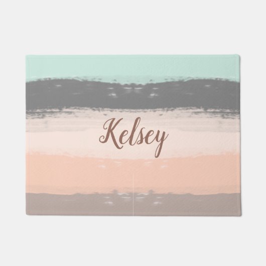 Monogram penseelstreken kleurrijk | deurmat (Voorkant)