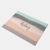 Monogram penseelstreken kleurrijk | deurmat (Schuin)